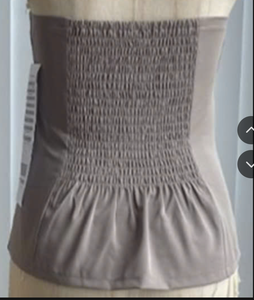 Wholesale Women's Gray <b>Strapless</b> <b>Corset</b> Blouse With Button Front And Pockets Minimalist Style Regular Fit Sleeveless Top - Product Image 6