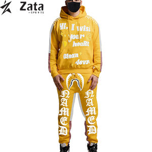 ชุดวอร์มผ้าขนแกะระบายอากาศได้ดีสำหรับฤดูหนาวชุดวอร์มสตรีทมีฮู้ดและกางเกงวอร์มพิมพ์ลายแบบกำหนดเองได้ - Product Image 1