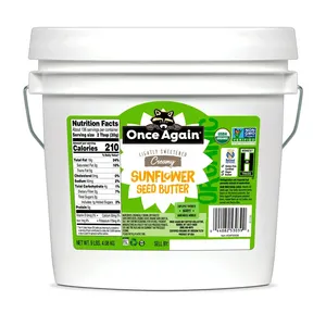 Premium Quality Organic Sunflower Butter w/ Sugar & Salt Packed into 9lb Pail Lightly Salted & Sweetened Peanut Free