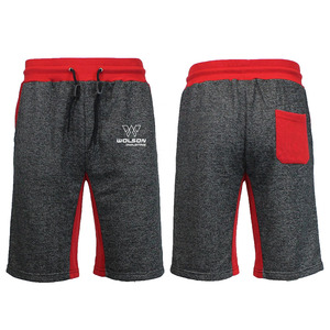 กางเกงขาสั้นเล่นกีฬาสำหรับผู้ชายทำจากผ้าฝ้ายย้อมสี100% สีล้วนป้องกันรอยยับตามสั่งสำหรับออกกำลังกาย - Product Image 1