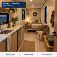Clubhouse modulaire préfabriquée Apple Cabin de 20 pieds avec intérieur personnalisé pour parcours de golf, parc sportif et réception des membres