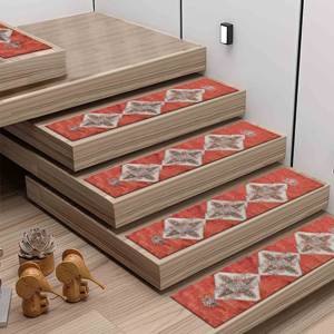 Tapis rouge, tapis au design Kilim, tapis à motifs ethniques, tapis imprimé - Product Image 2