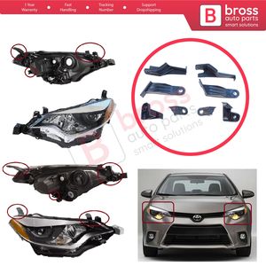 BHL506+BHL507 Headlight Holder Mount Repair <b>Bracket</b> Tab Set Left Right Side for Corolla MK11 4-Door Sedan 2014-2016 - Product Image 6