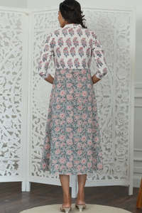Casual encanto exquisito Azofree puro algodón favorecedor silueta vestido de mujer Floral bellamente elaborado Vestido de estilo vestido - Product Image 5