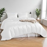 100% Lyocell Eucalyptus Sateen Gris Uni - 300 Fils au Pouce Carré Respirant, Frais et Doux