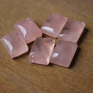 สีชมพูโรสควอตซ์สี่เหลี่ยมผืนผ้า Cabochon อัญมณีจี้ขนาด Cabochon โรสควอตซ์สําหรับงานฝีมือทําอุปทานขายส่ง - Product Image 4