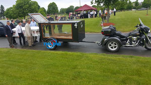 Fabricants chinois Blanc Corbillard remorqué à Double essieu Voiture funéraire remorqué Entraîneur funéraire - Product Image 3