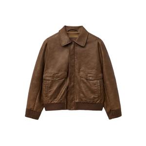 Chaqueta de Cuero Vintage Premium para Hombre, Invierno, Alta Calidad, Acabado Estándar, Técnicas de Bordado y Tejido de Ganchillo, OEM - Product Image 1