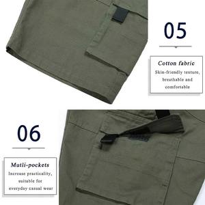 Pantalones Cortos Cargo Sólidos de Calle para Hombre, de Verano, con Múltiples Bolsillos, Casuales, de Algodón Elástico, de Secado Rápido y Transpirables - Product Image 4