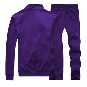 Survêtements de jogging à fermeture éclair complète avec logo personnalisé pour hommes survêtements de couleur unie à impression bouffante 3D pour entraînement personnalisé broderie de jogging - Product Image 4