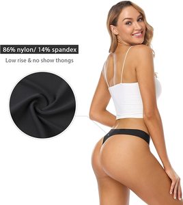 Confortable coton bio femmes t-back string culotte demi-slip dentelle décoration couleur unie contrôle de la lumière sous-vêtements Sexy - Product Image 1