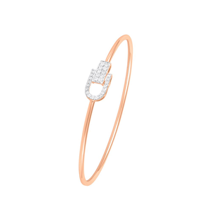 Luxury Rose Gold Lock Design <b>Bangle</b> <b>Bracelet</b> for Women Cubic Zirconia Fashion Jewelry - Product Image 1