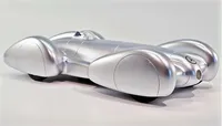 Coche de Carreras de Aluminio Rekordwagen Plateado, Modelo Art Deco Fundido a Presión, Coche Coleccionable a Escala, Decoración para el Hogar, Adorno de Mesa