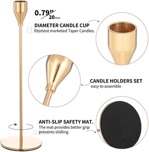 Candelabro para decoración del hogar, portavelas de metal de primera calidad, perfecto para mejorar el ambiente en la sala de estar - Product Image 3