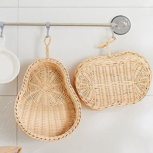 Fruit Apple Shaped Rattan <b>Baskets</b> Kitchen Accessories Top Selling Hand Knotted Fruit Hanging Wall <b>Basket</b> - Product Image 2