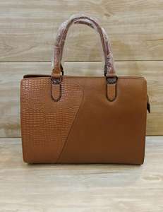 Sac à main de luxe en cuir véritable marron foncé, sac de créateur, sac fourre-tout en cuir véritable pour femmes, article cadeau - Product Image 2