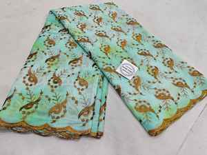 Tissu voile en coton peigné de haute qualité, respirant, broderie traditionnelle multicolore, thoub pour femmes, lafaya, thoub soudanais - Product Image 3