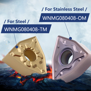 เม็ดมีดคาร์ไบด์สำหรับเครื่องกลึงซีเอ็นซี รุ่น WNMG080408-MF สำหรับงานกัดหยาบกึ่งละเอียด วัสดุสแตนเลส SS304 - Product Image 6
