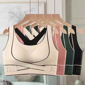 Hermoso sujetador trasero para mujer, ropa interior deportiva cruzada con botones frontales, corrección ligera, reunión de talla grande - Product Image 2