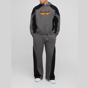 Chándal de Jersey para hombre de algodón OEM 100%, conjunto de 2 piezas con logotipo serigrafiado personalizado de peso pesado 480GSM cómodo para hombre - Product Image 4