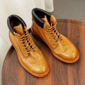 Nouvelles chaussures en cuir véritable pour hommes de qualité supérieure, chaussures en cuir tissé avec bout pointu rétro, chaussures en cuir véritable pour hommes - Product Image 6