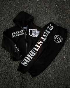 Survêtement zippé surdimensionné pour homme OEM personnalisé de haute qualité 100% 65% coton 35% polyester (polaire) 280 à 300 GSM - Product Image 3