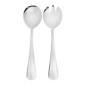 Ergonomic salad utensils Spoon Fork Durable Handle Salad Server Flatware <b>Set</b> <b>Dinnerware</b> <b>Sets</b> Cutlery mirrored steel - Product Image 2