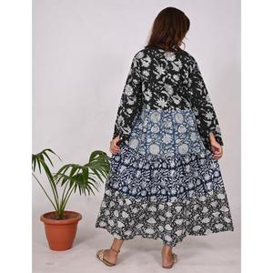 Vestido Maxi de Algodón Estilo Boho Hecho a Mano con Estampado Floral, Largo hasta el Suelo, para Fiesta de Otoño, Cintura Natural, Ecológico - Product Image 6
