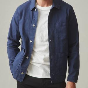 Men's Organic Cotton Canvas <b>Chore</b> <b>Jacket</b>-Reversible & Waterproof Front Logo Customizable Sustainable Shirt <b>Jacket</b> - Product Image 3