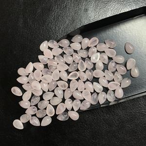 Vivaaz Gems Certified IGI Semi Precious Calibrated Rose Quartz Gemstone 3x5mm Natural Pink Loose Pear Cabochon Smoky Quartz - Product Image 5