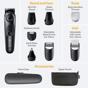 Kit de Estilismo Todo en Uno Braun Serie 5 5471, Recortadora 8 en 1 para Hombre con Recortadora de Barba, Cortapelos y Más, Cuchilla Ultra Afilada - Product Image 2