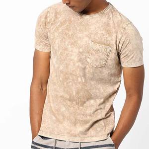 Ababus Sports T-shirts à manches courtes pour hommes, moyen, couleur personnalisée, lavage à l'acide, impression graphique avec poche en coton, sonnerie - Product Image 1