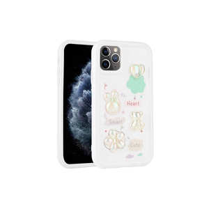 Coque en silicone brillant gaufré Netzy pour iPhone 11 Pro Max, silicone souple électroplaqué blanc pour filles, également compatible XR - Product Image 1