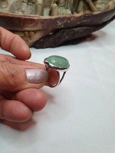 Anillo de Plata de Ley 925 hecho a mano de fresa verde, ajuste de bisel de corte ovalado, joyería fina de moda para mujeres y niñas, fiestas de boda - Product Image 4