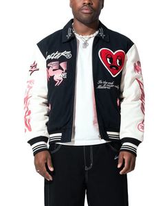 Chaqueta Varsity Personalizada de Alta Calidad con Logotipo Bordado, Chaqueta Bomber de Lana y Cuero para Invierno, Chaqueta Varsity Letterman para Hombre - Product Image 1