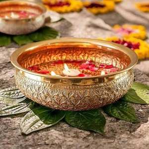 Bol à fruits et à salade rond en laiton sur mesure, nouveau design, métal poli, ustensiles de cuisine, bol à fruits de table écologique, finition de qualité supérieure - Product Image 3