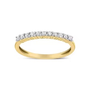 Elegante anillo de bodas de media eternidad de diamante cultivado en laboratorio de oro amarillo de 14 quilates para mujer con certificación IGI - Product Image 2