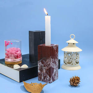 Candelero cónico de mármol blanco, candelabro decorativo de mármol sólido, decoración de iluminación para el hogar y la decoración del centro de mesa de boda - Product Image 2