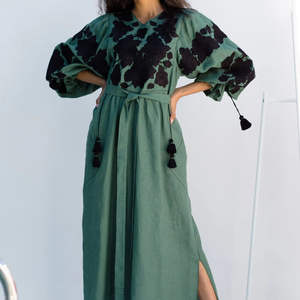 เดรสแขนยาวคอวีสำหรับผู้หญิงเดรสราตรีผ้าคอตตอนดีไซน์แอฟริกันสำหรับฤดูร้อน - Product Image 6