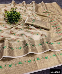 Le plus beau saree en soie Banarasi lourd pour les femmes du festival de mariage traditionnel des femmes porter Rich Pallu Zari Weaving Work Border - Product Image 1