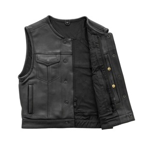 Hot MONO RIDER Men's USA Made Extra Long <b>Back</b> Premium Canvas Motorcycle Biker Vest Waterproof Breathable Winter Protective Vest - Product Image 3