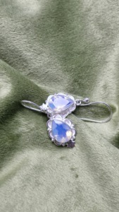 Exclusive Handmade 925 Sterling Silver <b>Earrings</b> with Opal Gemstone Teardrop Design Jewelry For Her - Product Image 3