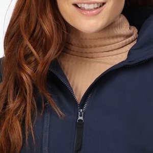 Chaqueta de Invierno Softshell para Mujer, Estilo Safari, con Logotipo Personalizado, Transpirable, Impermeable, de Secado Rápido, Cuello Alto, Diseño Sólido Teñido - Product Image 5