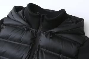 Veste matelassée en coton denim tricoté en peau de mouton à capuche chaude à la mode pour femmes, nouvelle collection automne-hiver, coupe ajustée, design pressé, épissure - Product Image 4