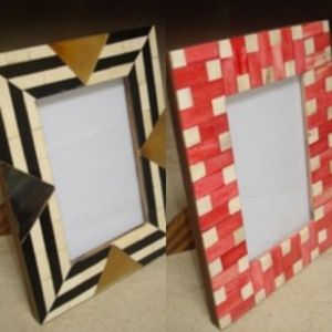 Prix d'usine de gros Cadres photo en résine incrustée d'os à motif marocain Cadres en résine incrustés d'os fabriqués à la main disponibles - Product Image 5