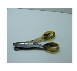 Premium Quality Natural Horn salad ServerWholesale Pcs fork & Spoon Personalized Salad Mixing & Serving <b>Kitchenware</b> & Tableware - Product Image 1