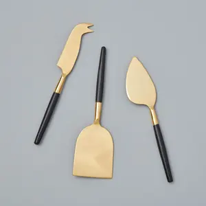 Gold Finishing Stainless Steel Cheese Knife <b>Set</b> For Hotels & Events, Modern Designer Cheese Serving <b>Cutlery</b> for Home Decor - Product Image 6