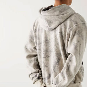 Sudadera con capucha lavada con ácido de peso pesado para hombre, Sudadera con capucha estampada de diseñador de alta calidad, estilo de invierno liso teñido más sólido - Product Image 6