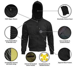 Sweats à capuche CE Armures de haute qualité pour hommes Impression personnalisée respirante Sweats à capuche amovibles pour hommes par Boomletcorp. - Product Image 6