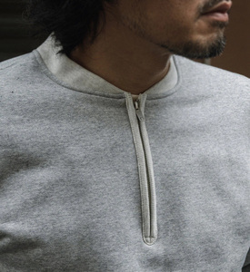 Sudadera con capucha de manga larga atlética cálida informal para hombre, sudadera de lana con media cremallera y logotipo personalizado, ropa de calle de algodón 100% al por mayor - Product Image 5